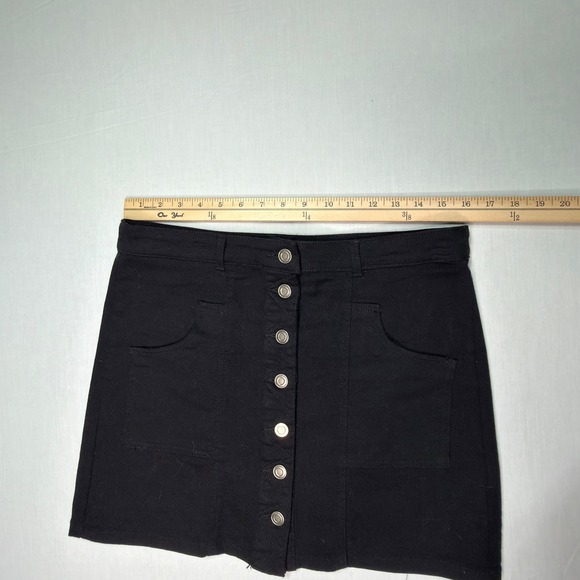 Altard State Women's Black Denim Skirt Front Button Pockets Mini Casual Medium - Picture 5 of 7